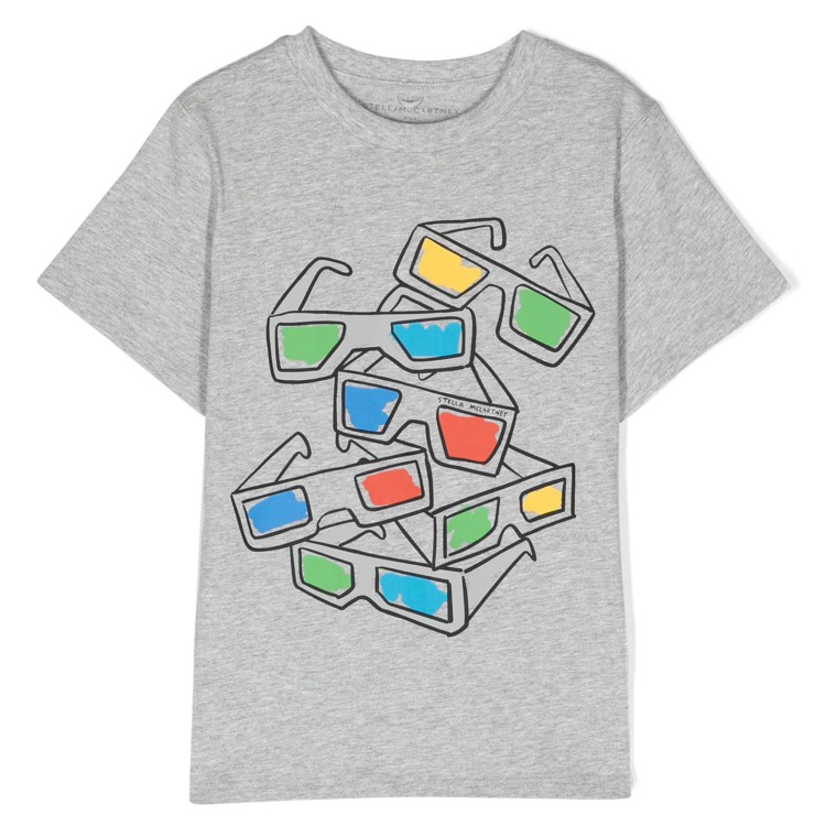 STELLA McCARTNEY T-shirt con stampa grigio bambino