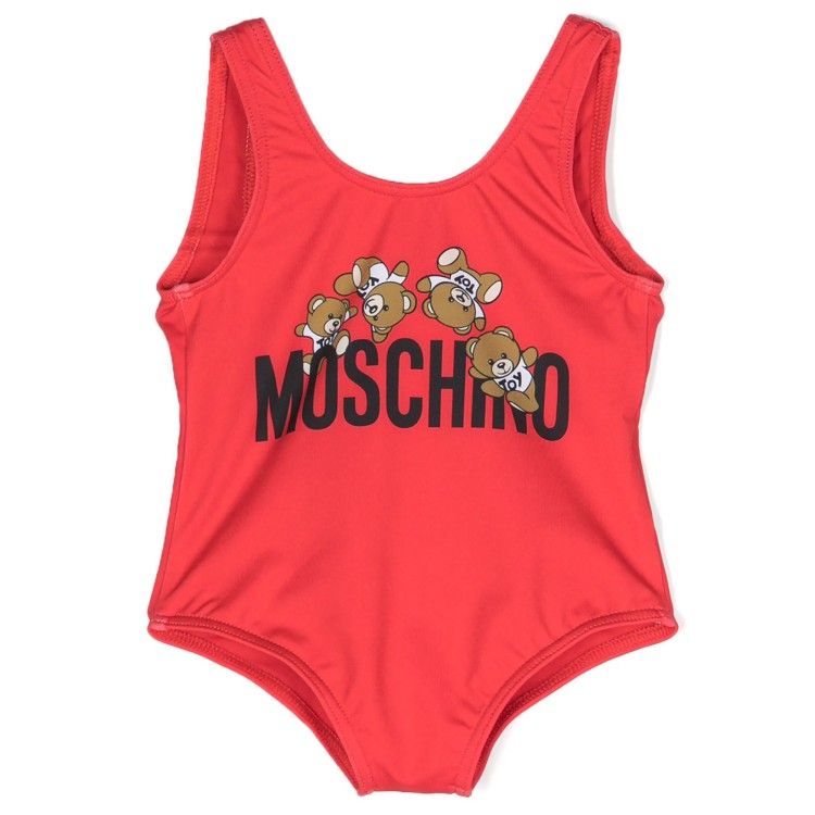 MOSCHINO Costume intero con stampa rosso neonata