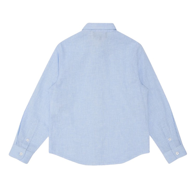 EMPORIO ARMANI Camicia cotone misto lino cielo bambino