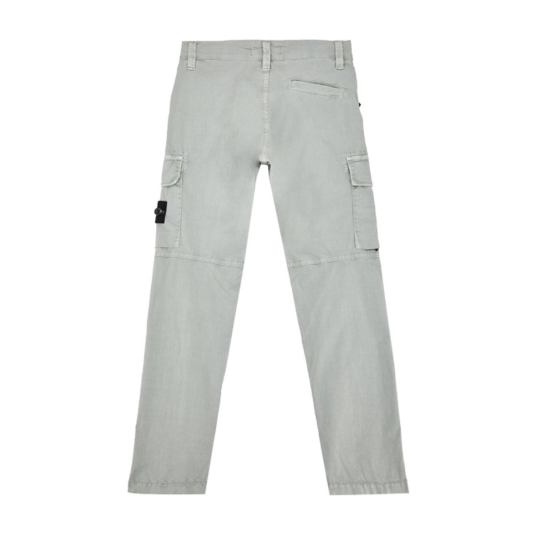 STONE ISLAND Pantaloni cargo in tela di cotone canvas grigio  bambino