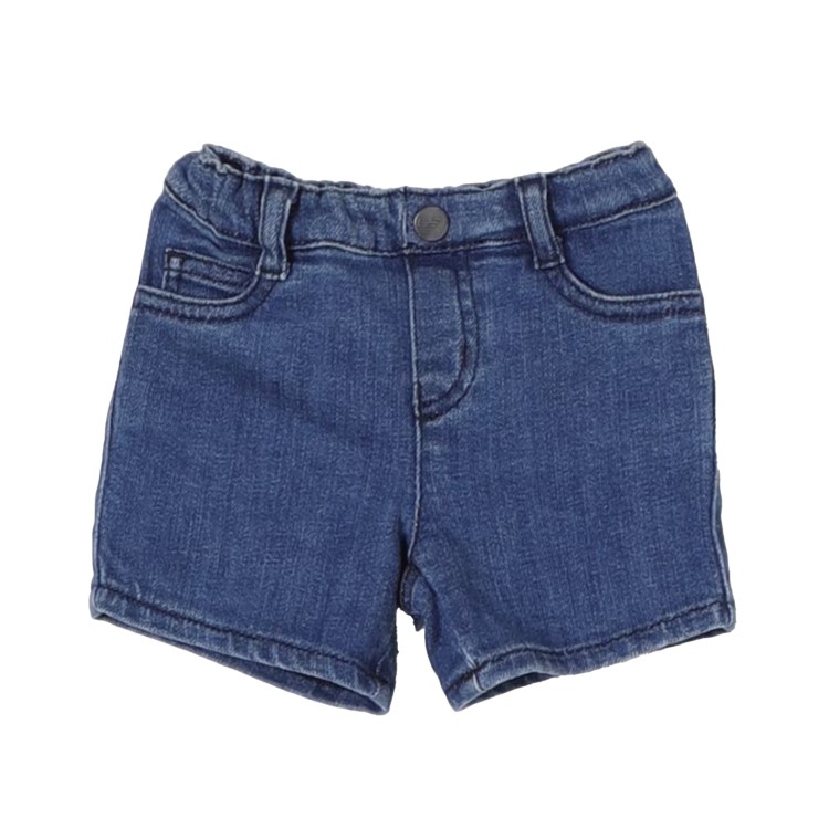 EMPORIO ARMANI Short Jeans cotone stretch blu medio neonato