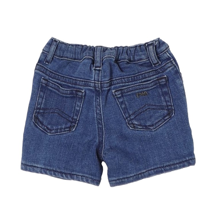 EMPORIO ARMANI Short Jeans cotone stretch blu medio neonato