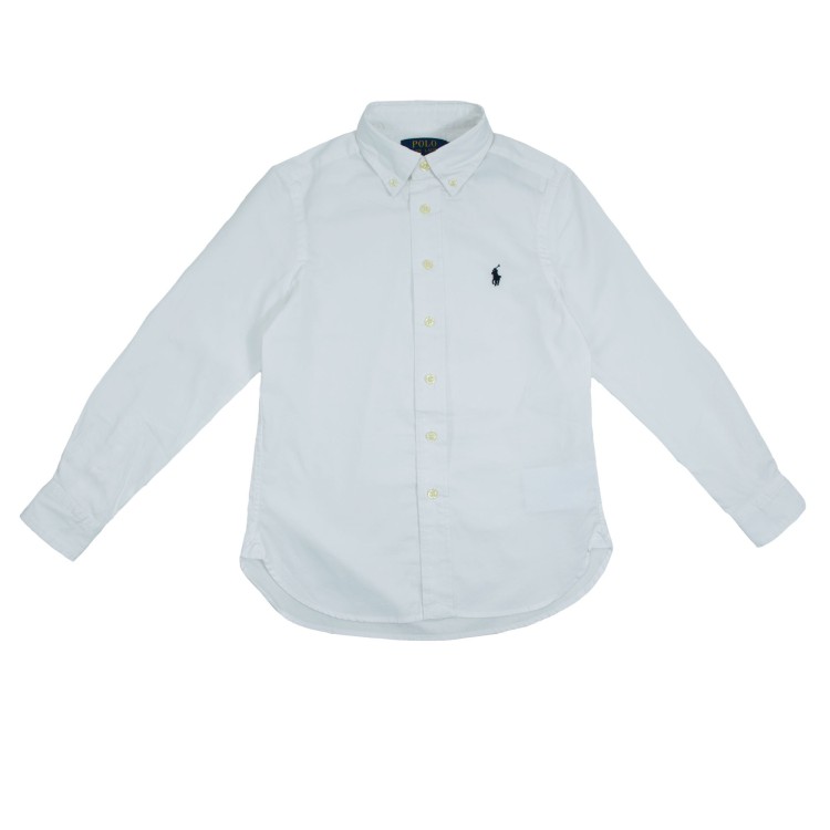 RALPH LAUREN Camicia Oxford in cotone Slim-Fit bianca bambino