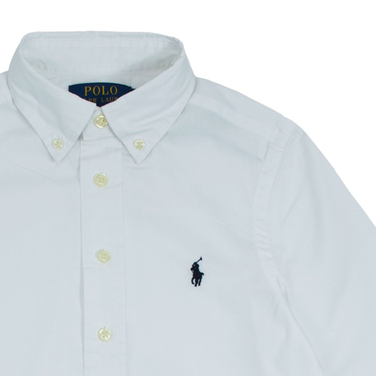 RALPH LAUREN Camicia Oxford in cotone Slim-Fit bianca bambino