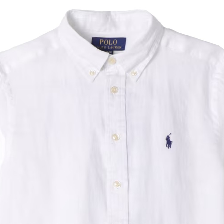 RALPH LAUREN Camicia Oxford in cotone Slim-Fit bianca bambino