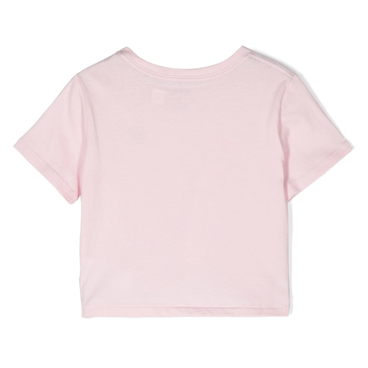 RALPH LAUREN T-shirt in cotone  con nodo rosa bambina