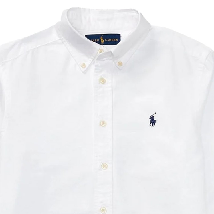 RALPH LAUREN Camicia Slim-Fit button-down bianca bambino