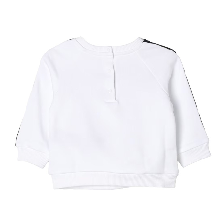 BALMAIN Maglia girocollo cotone bianco nero neonato