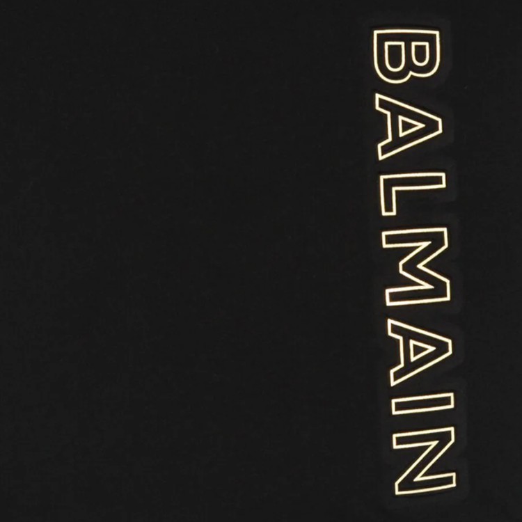 BALMAIN T-shirt con logo goffrato nero bambino