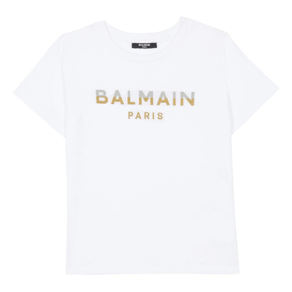 BALMAIN T-shirt  bianca con...