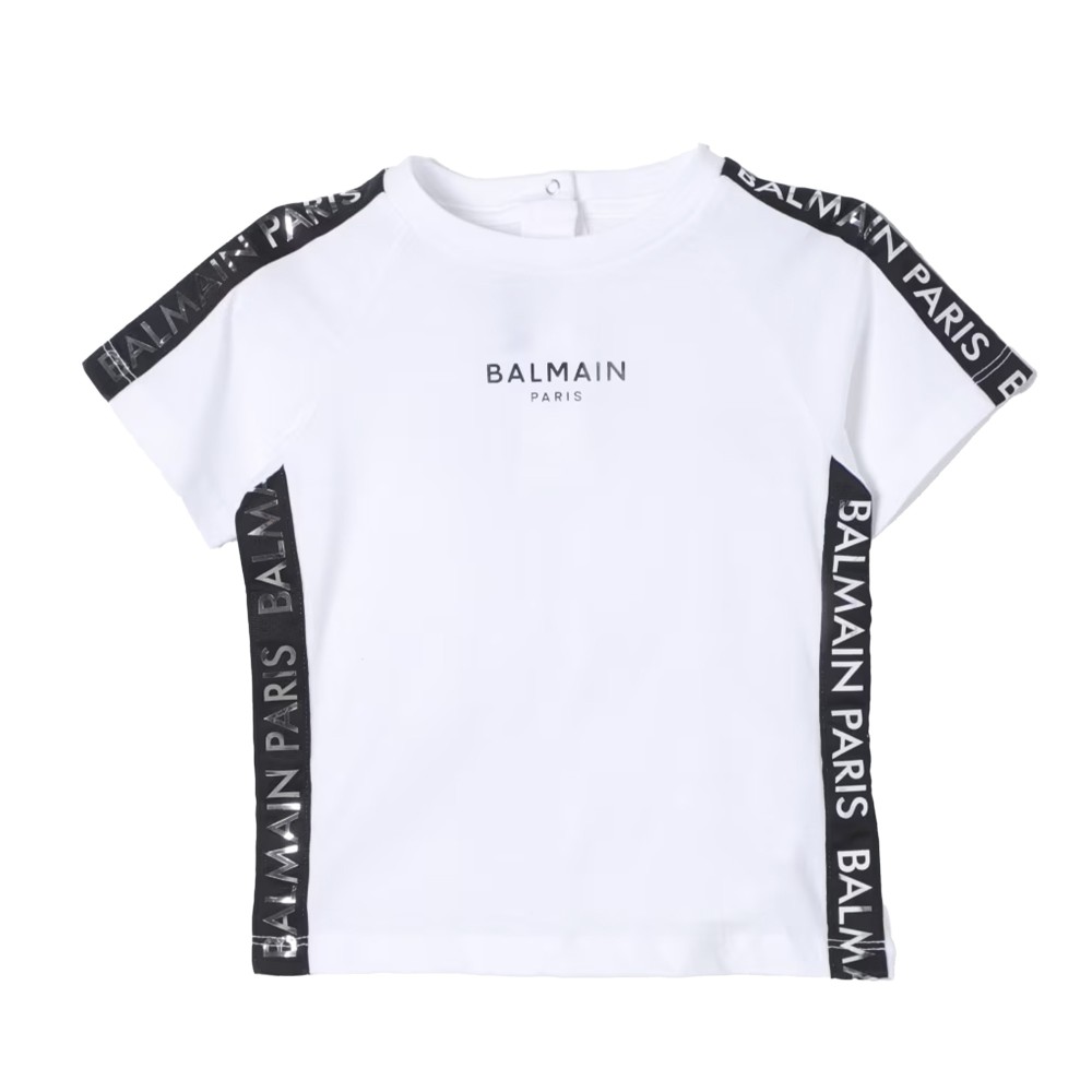 BALMAIN T-shirt  bianca con...