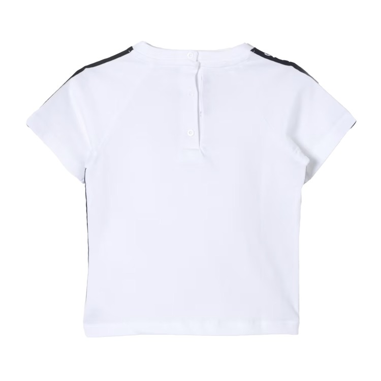 BALMAIN T-shirt  bianca con applicazione nera neonato