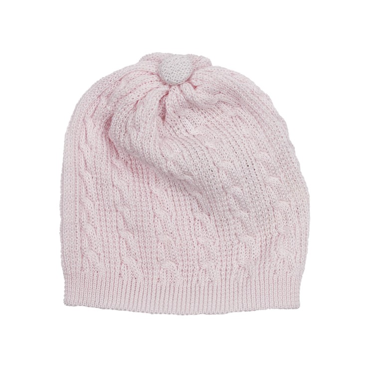 MARLU' Cappello in filo rosa neonata