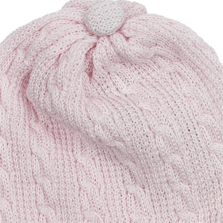 MARLU' Cappello in filo rosa neonata