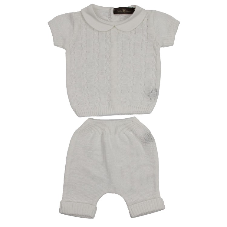 LITTLE BEAR Completo maglia e pantalone in filo neonato