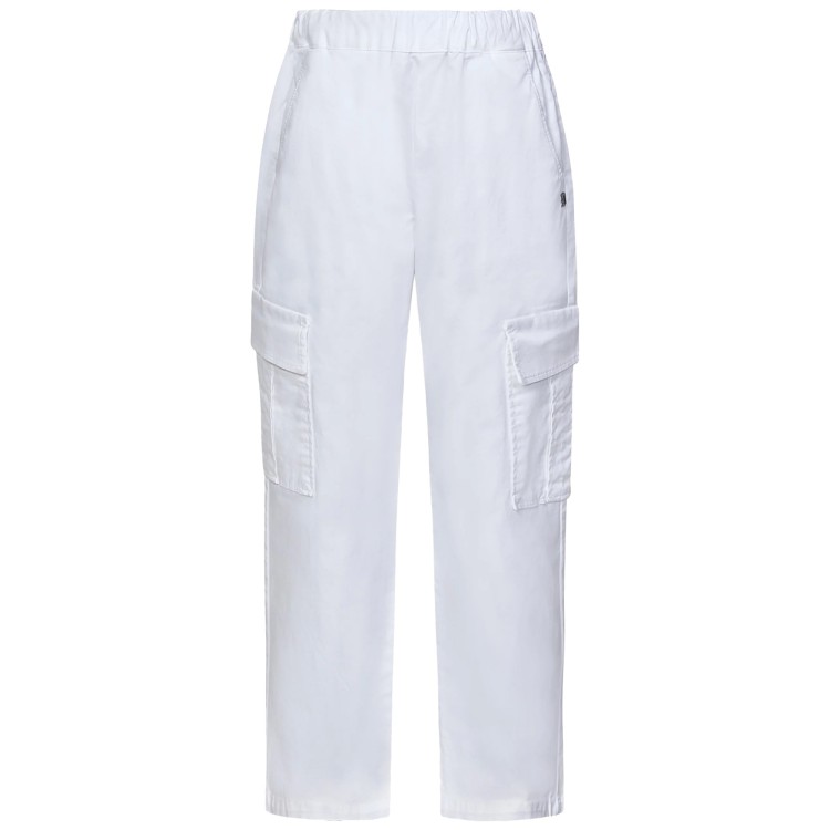 DONDUP Pantalone in cotone modello cargo bianco bambino