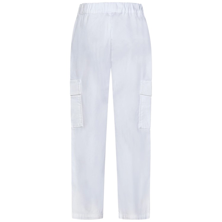 DONDUP Pantalone in cotone modello cargo bianco bambino