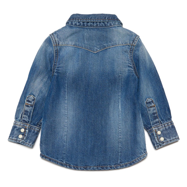 DSQUARED Camicia denim blu neonato