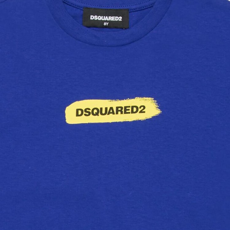 DSQUARED T-shirt con stampa bluette bambino