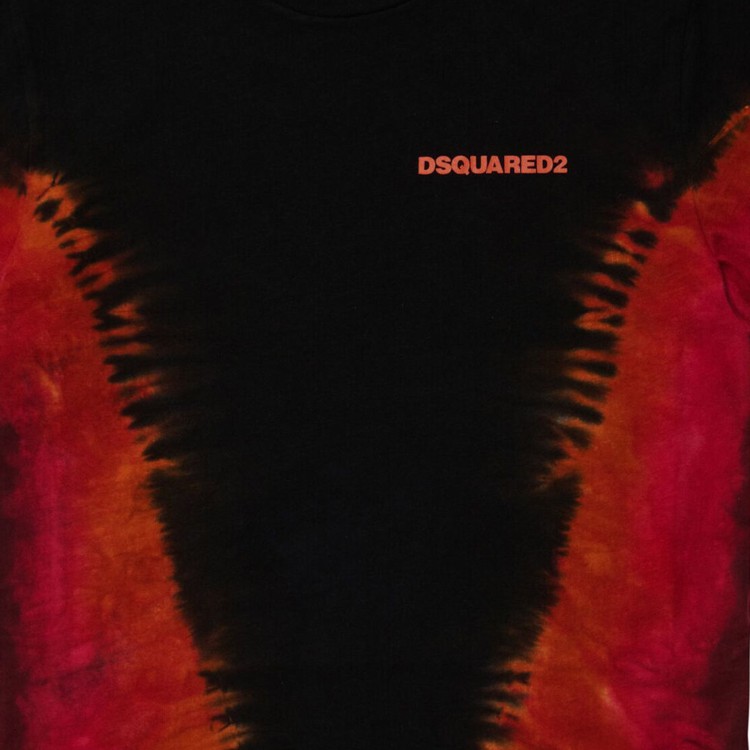 DSQUARED T-shirt con stampa rosso nero bambino