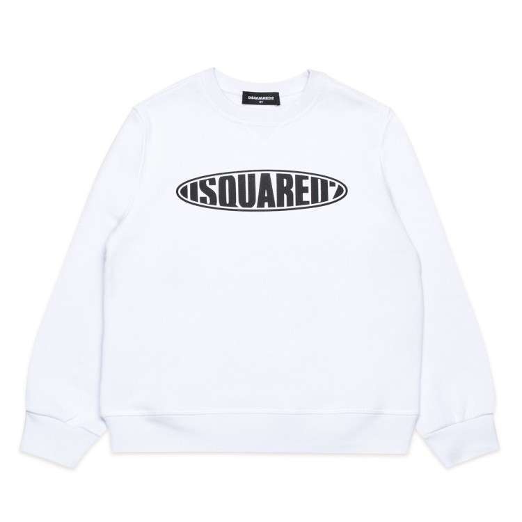 DSQUARED Felpa con stampa logo bianca bambino