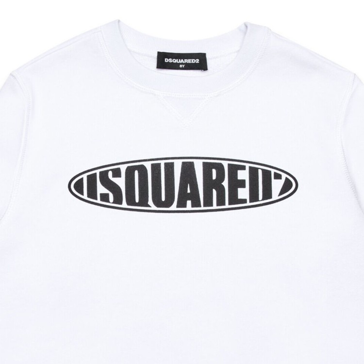 DSQUARED Felpa con stampa logo bianca bambino