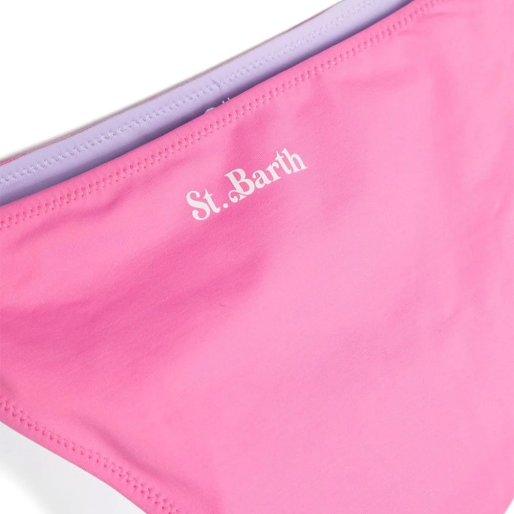 SAINT BARTH Bikini con fascia rosa e lilla  bambina