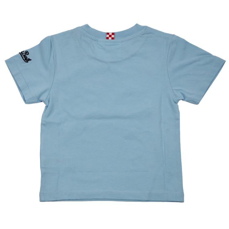 SAINT BARTH T-shirt stampata in cotone azzurro da bambino