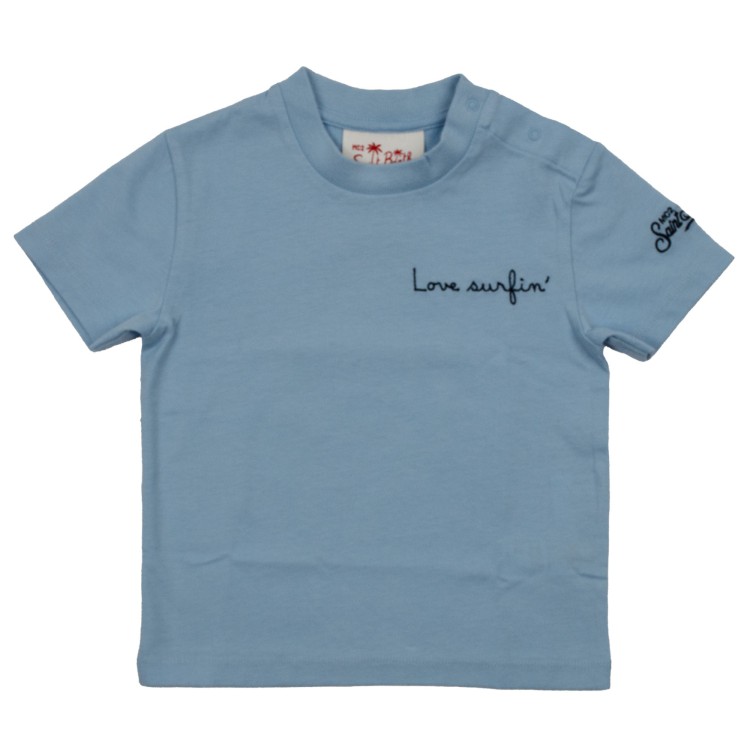 SAINT BARTH T-shirt azzurra stampa Simpsons in cotone  da bambino