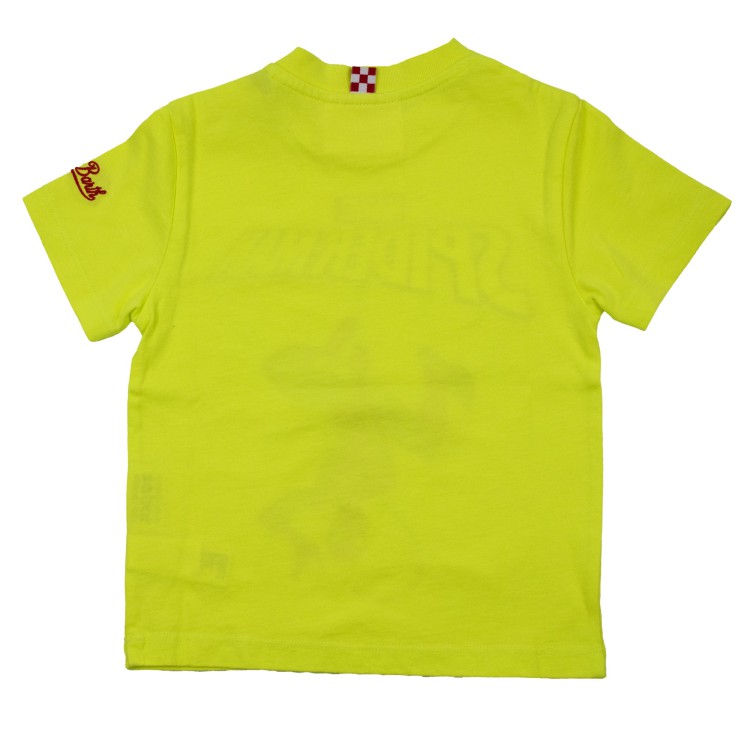 SAINT BARTH T-shirt giallo fluo stampa spider man da bambino