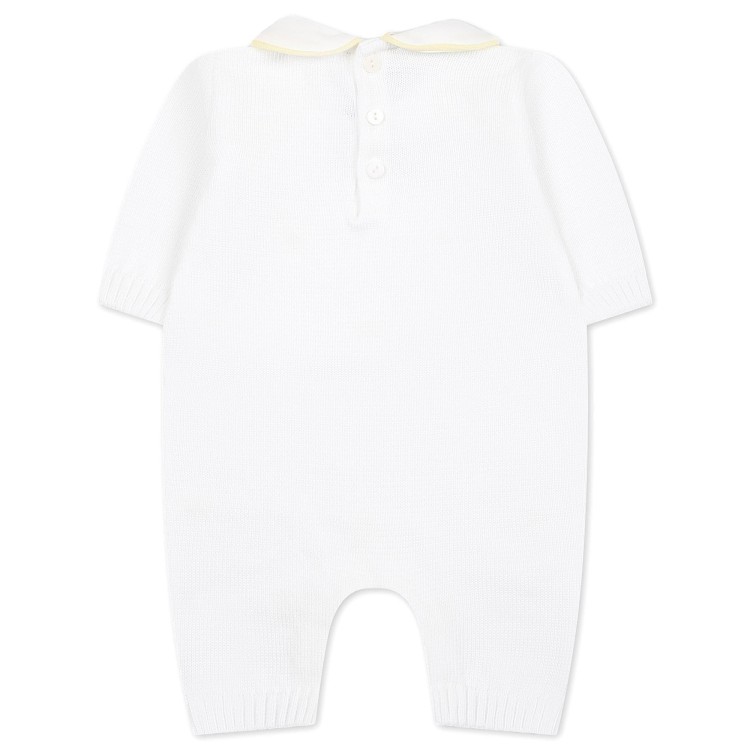 LITTLE BEAR Tutina in cotone bianco giallo  per neonato