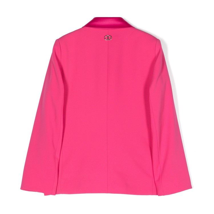 TWIN-SET Giacca blazer in crêpe con revers fuxia bambina