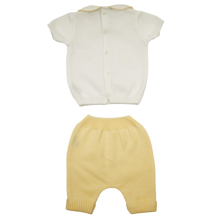 LITTLE BEAR Completo maglia e pantalone bianco giallo neonato