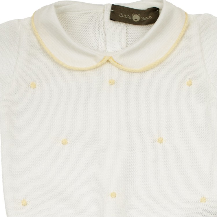 LITTLE BEAR Completo maglia e pantalone bianco giallo neonato