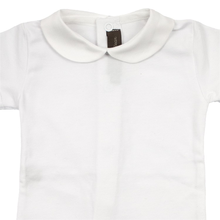 LITTLE BEAR Body cotone manica corta colletto tondo bianco per neonato