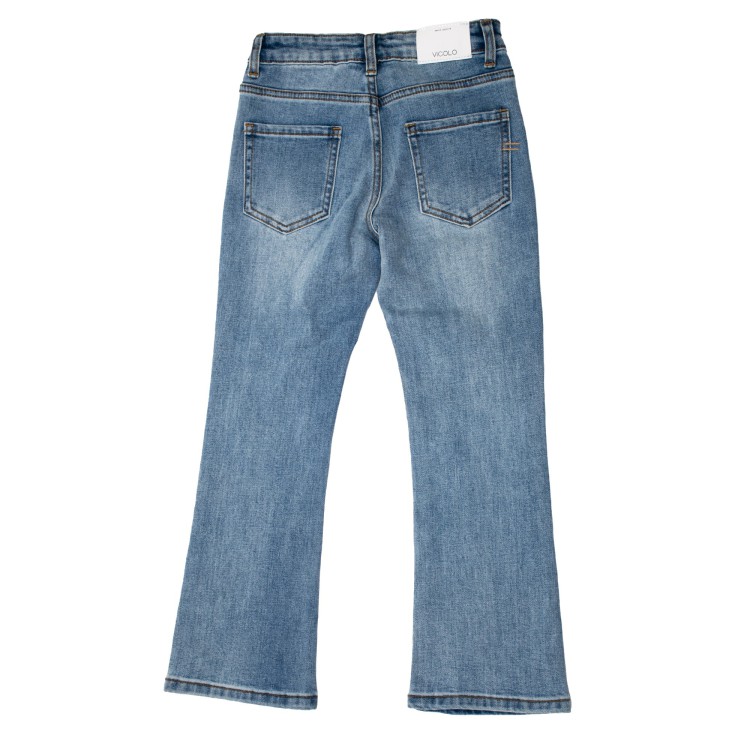 VICOLO Pantalone in jeans con strass bambina