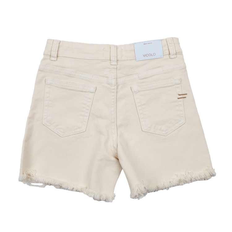 VICOLO Short in cotone  elasticizzato beige per bambina