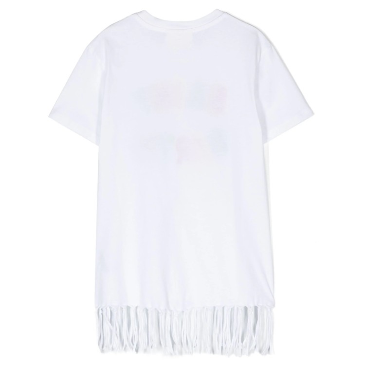 SAINT BARTH Abito in cotone jersey con manica corta bianco bambina