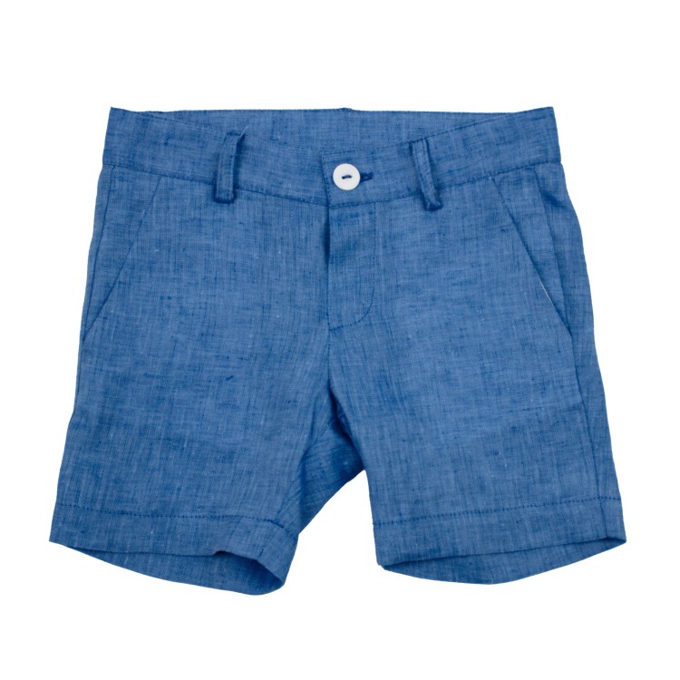 LITTLE BEAR Pantalone inglese lino azzurro neonato