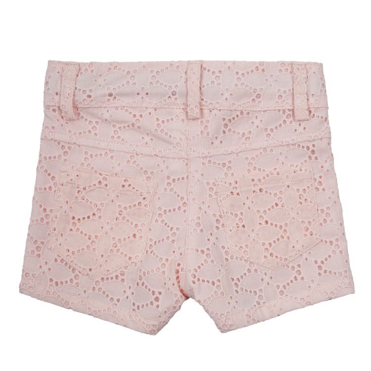 LITTLE BEAR Pantaloncino in cotone sangallo rosa neonata