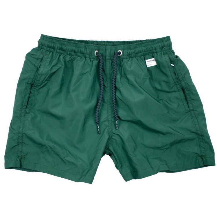 SAINT BARTH Costume da bagno da bambino in tessuto leggero verde inglese