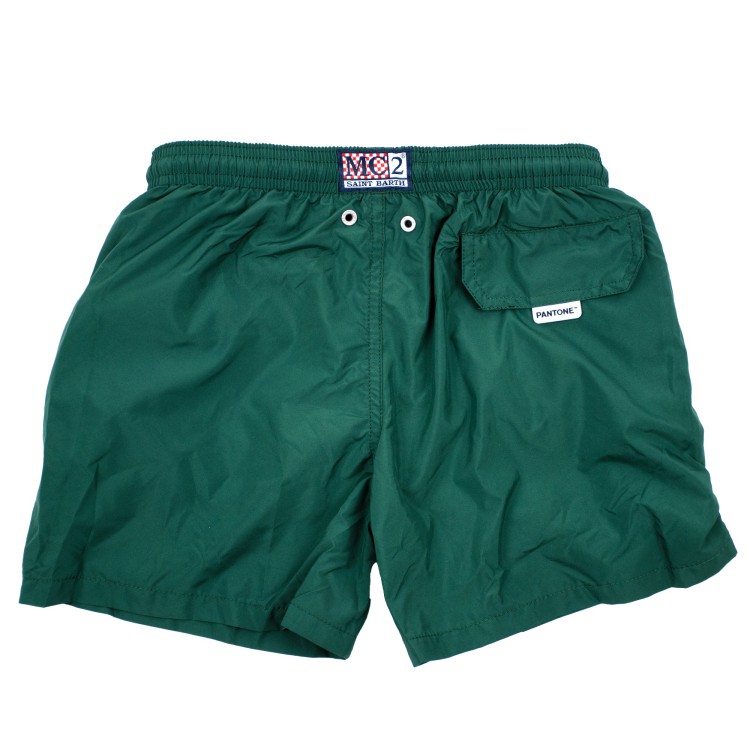 SAINT BARTH Costume da bagno da bambino in tessuto leggero verde inglese