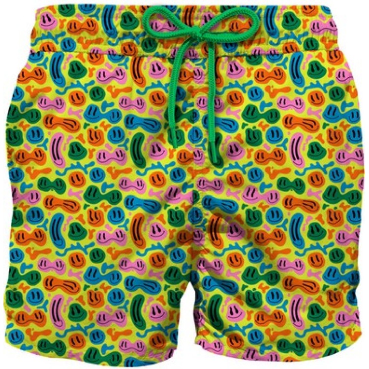 SAINT BARTH Costume da bagno da bambino leggero giallo  stampa faces