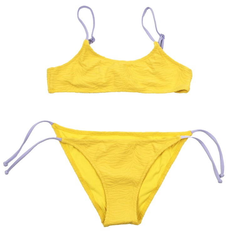 SAINT BARTH Bikini giallo classico a bralette da bambina