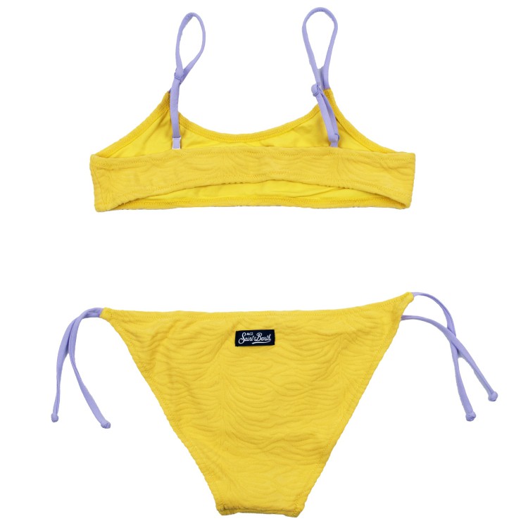 SAINT BARTH Bikini giallo classico a bralette da bambina