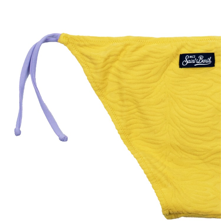 SAINT BARTH Bikini giallo classico a bralette da bambina