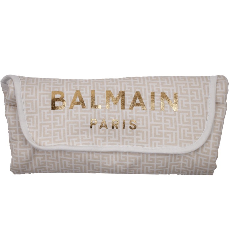 BALMAIN Fasciatoio in spugna  panna oro neonato