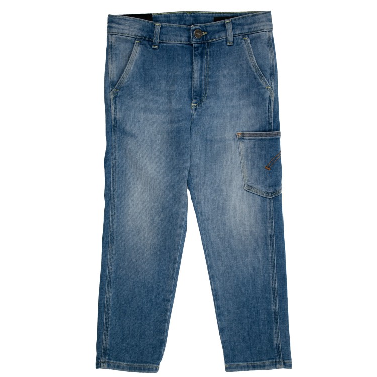 DONDUP Pantalone jeans con lavaggio chiaro Bambino