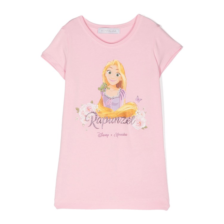 MONNALISA T-shirt con stampa rapunzel rosa chiaro bambina