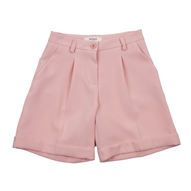 VICOLO Short corti con pence color rosa per bambina